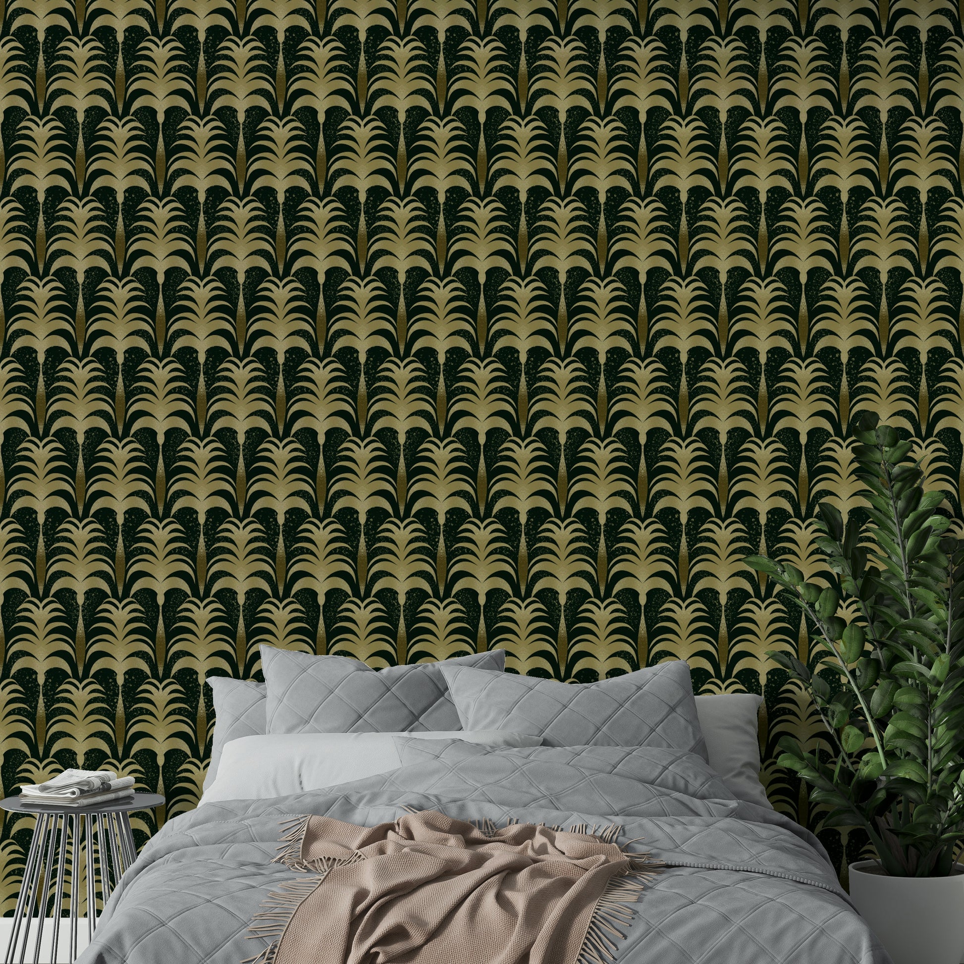 A classic palm print wallpaper for walls.

