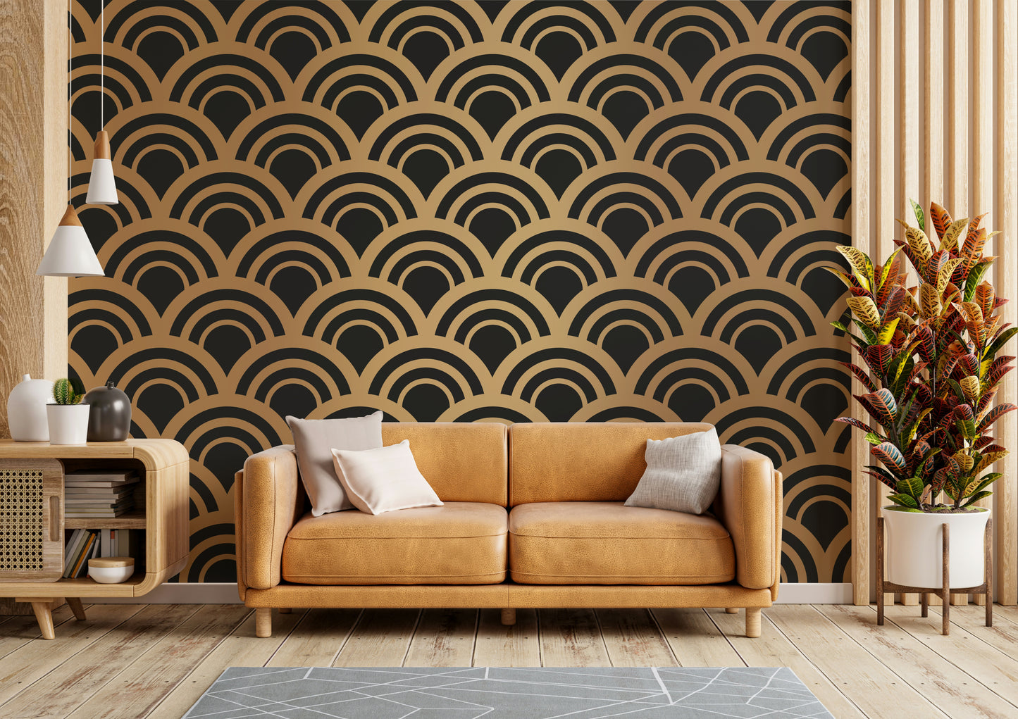 A classic Art Deco wallpaper for walls.

