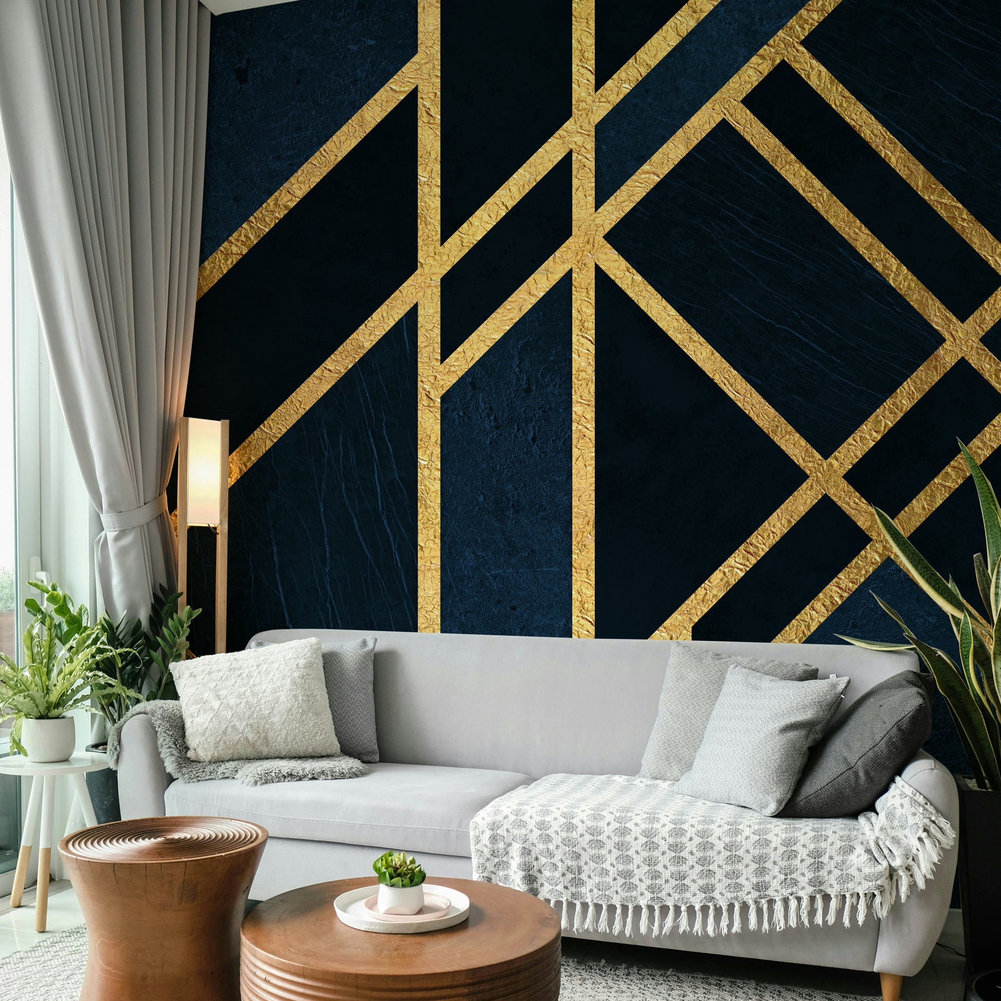 A calming luxury accent wallpaper mural that defines a space.

