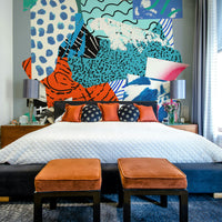 A classic blue theme wallpaper for walls.

