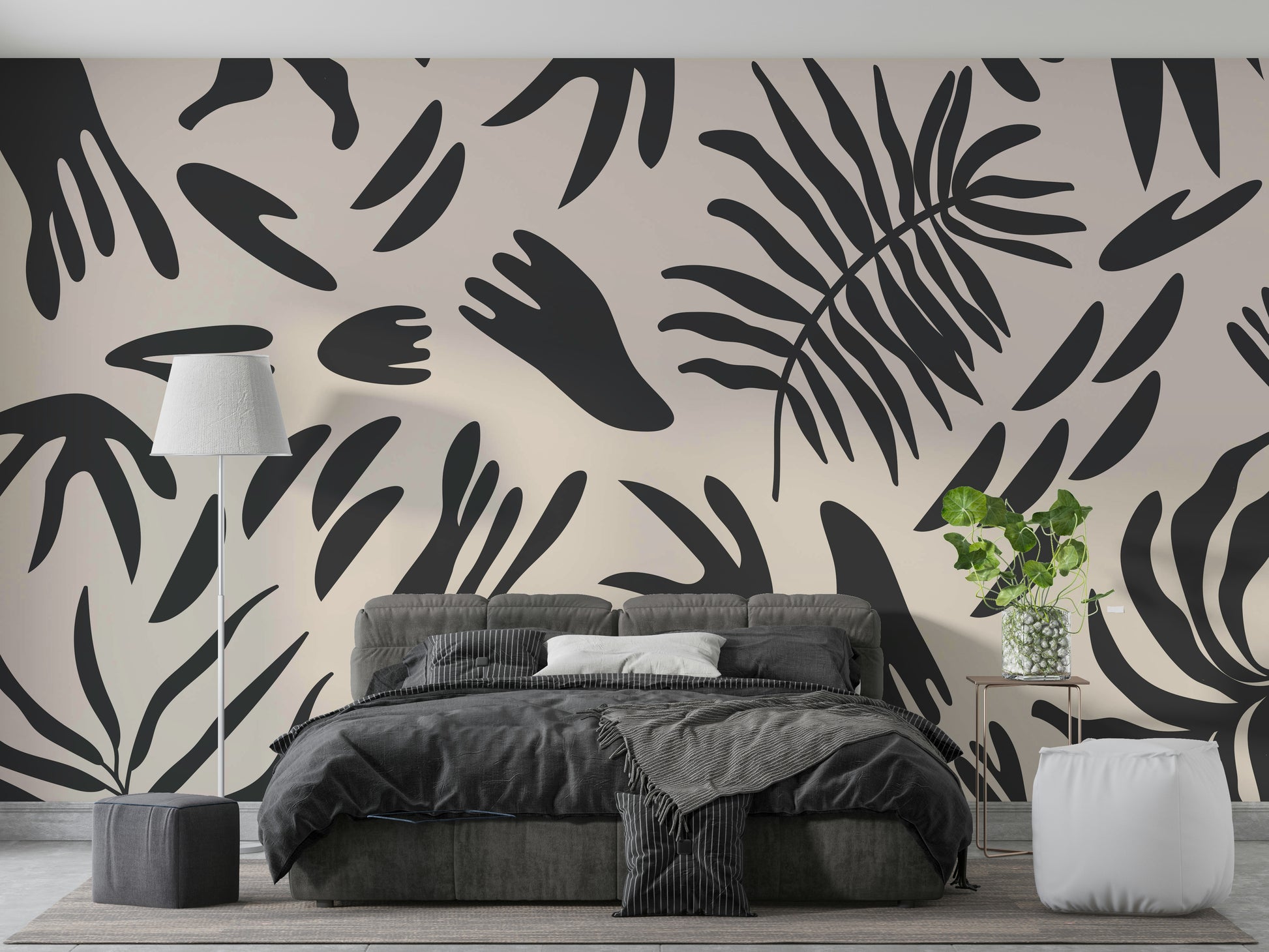 A serene abstract floral wall mural for your decor.

