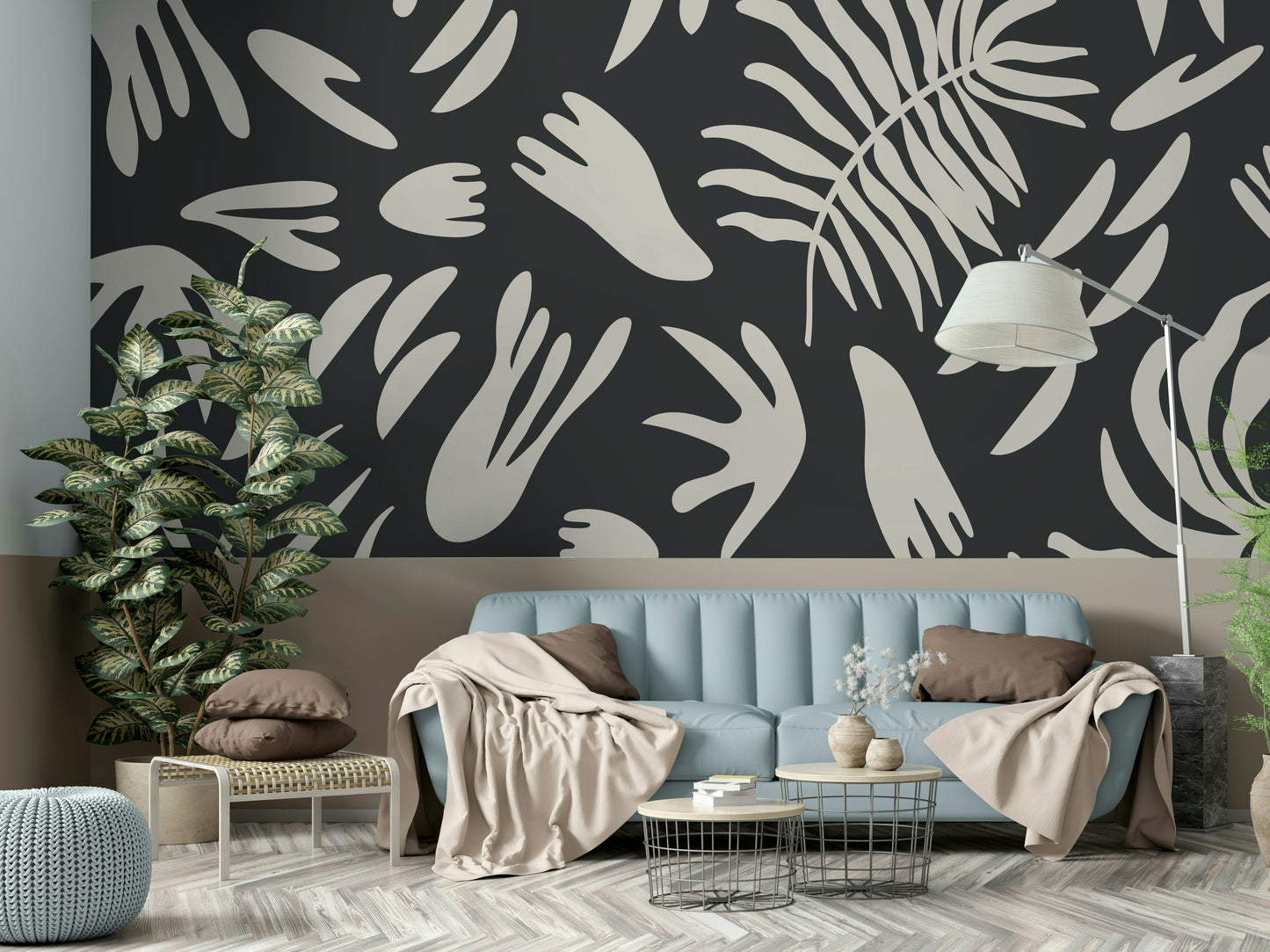 A serene subtle pattern wall mural for your decor.

