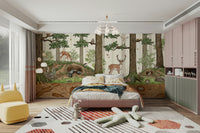 A calming animal design wallpaper mural that defines a space.

