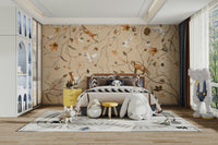 A serene woodland animal wall mural for your decor.

