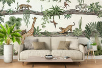 A beautiful wide-angle wall mural of lush foliage.

