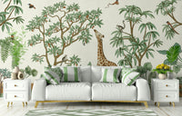 A beautiful tropical foliage wall mural for a living room.


