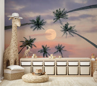 A calming serene sky wallpaper mural that defines a space.

