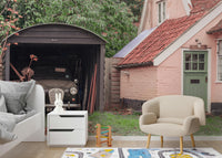 A serene old car wall mural for your decor.

