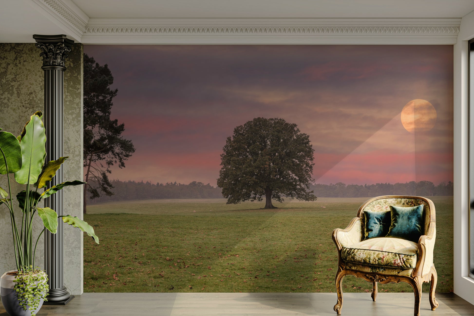 A contemplative open field wallpaper mural for a feature wall.

