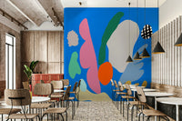 A peaceful summer treats mural on decorative wallpaper.

