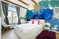 A calming vintage inspired wallpaper mural that defines a space.

