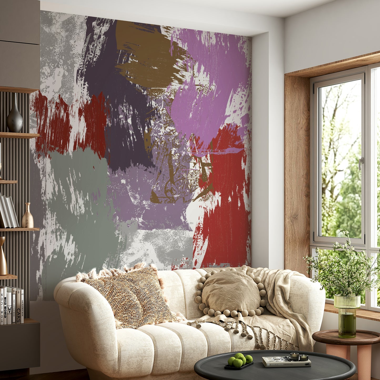 A classic floral wallpaper for walls with a gold theme.

