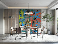 A beautiful wide-angle wall mural of abstract motion.


