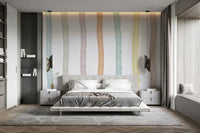A beautiful vertical watercolor wallpaper mural with abstract strokes.


