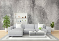 A peaceful open sky mural on decorative wallpaper.

