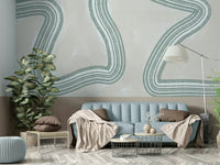 A beautiful modern art wall mural for a living room.

