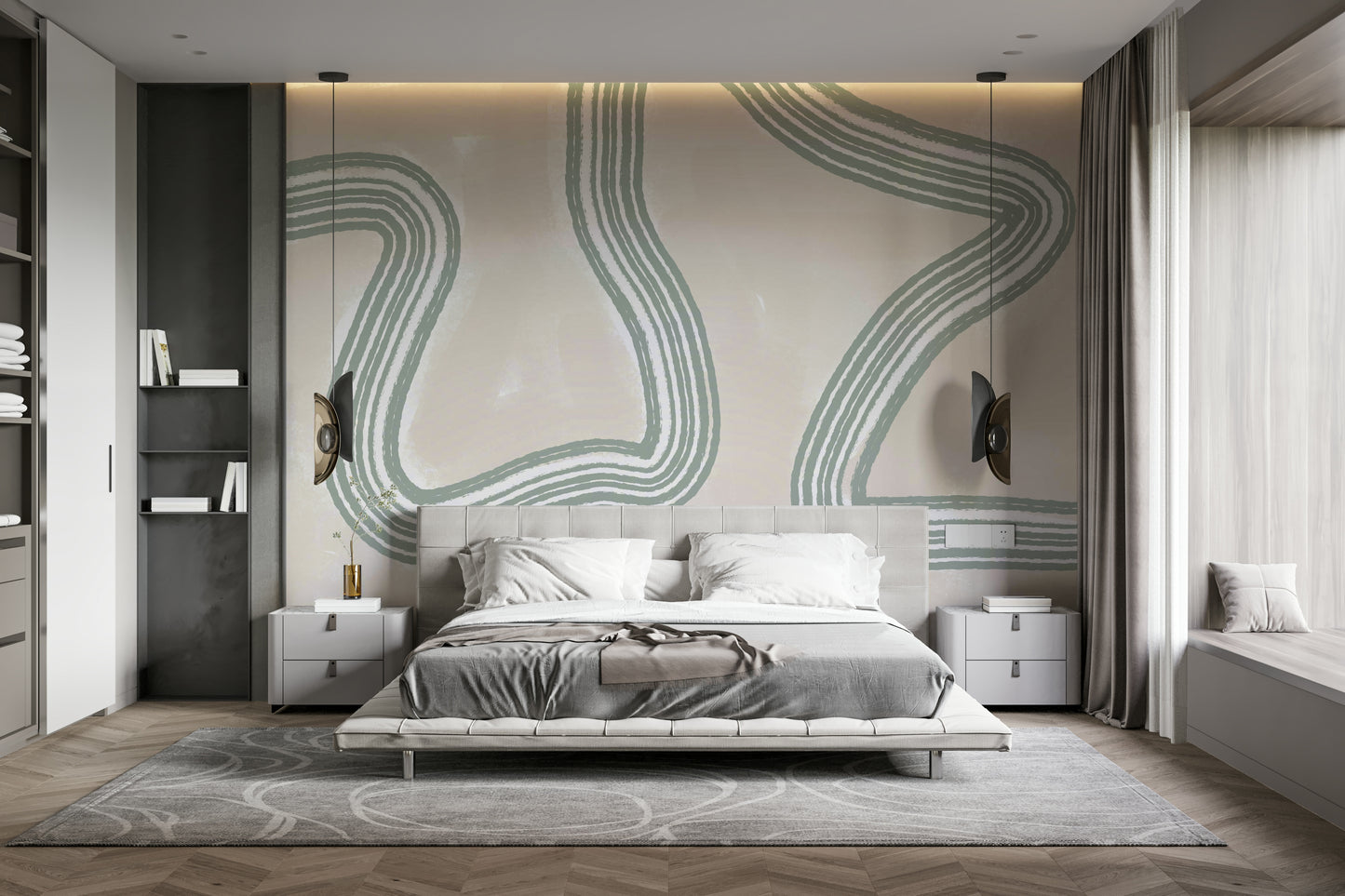 A serene subtle texture wall mural for your decor.

