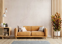 A graceful subtle fabric wall mural in cool, neutral tones.

