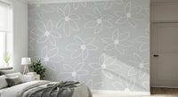 A contemplative doodle pattern wallpaper mural for a feature wall.

