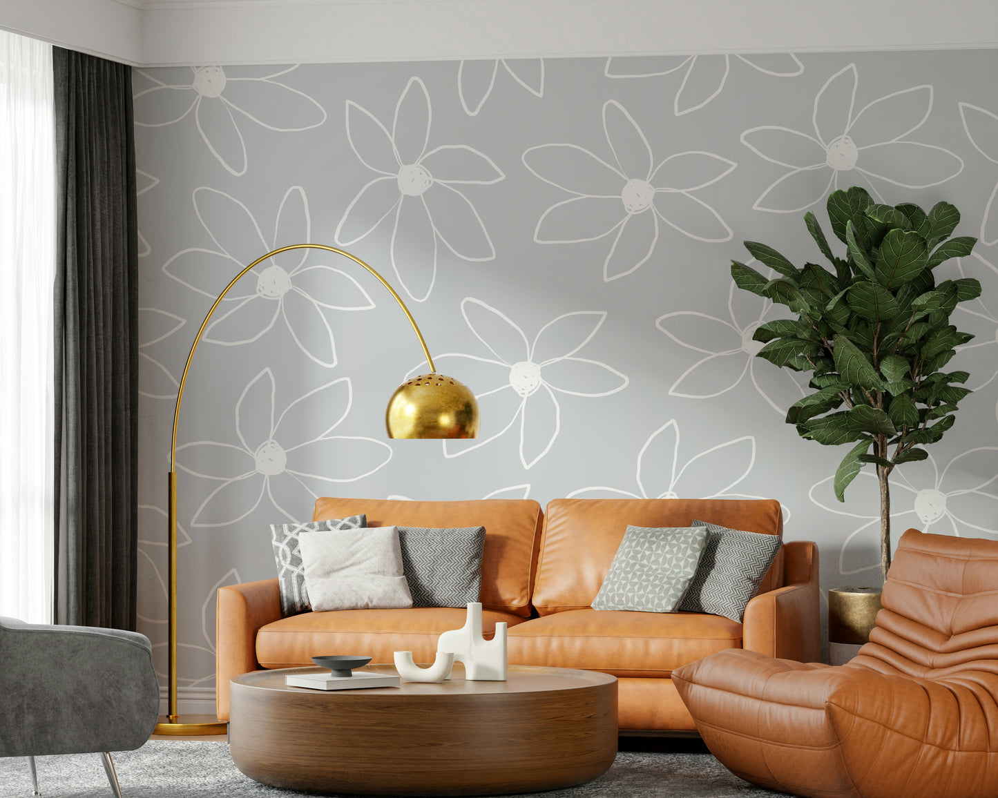 An artistic nature inspired mural for home decor.

