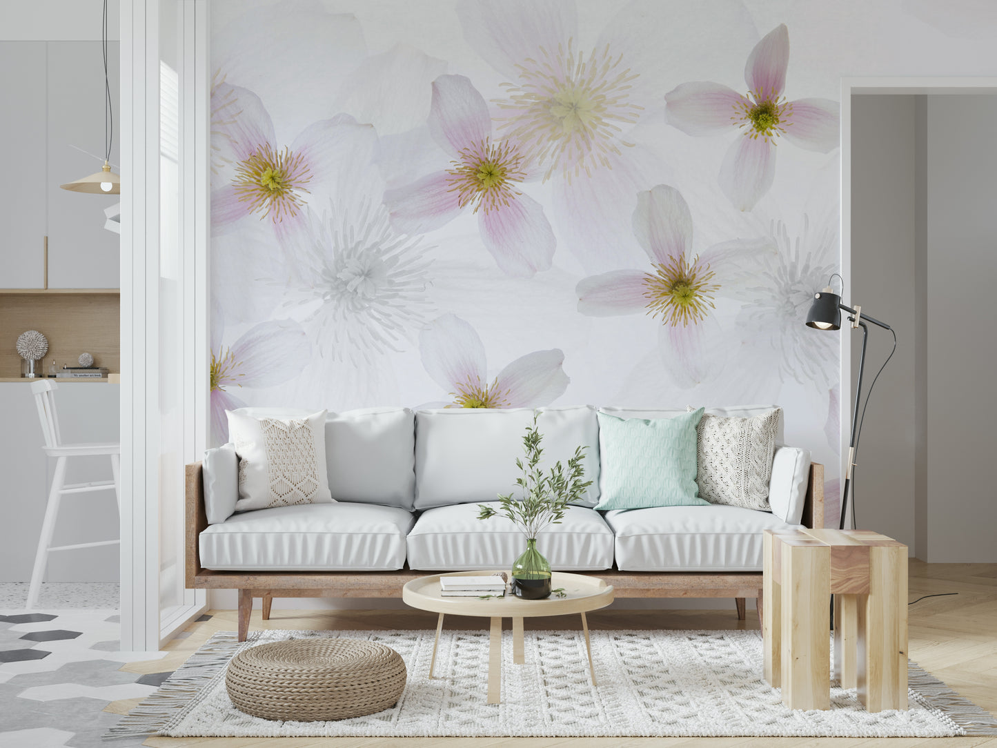 An artistic nature inspired mural for home decor.

