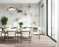 A beautiful modern art wall mural of delicate petals.

