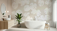A contemplative layered foliage wallpaper mural for a feature wall.

