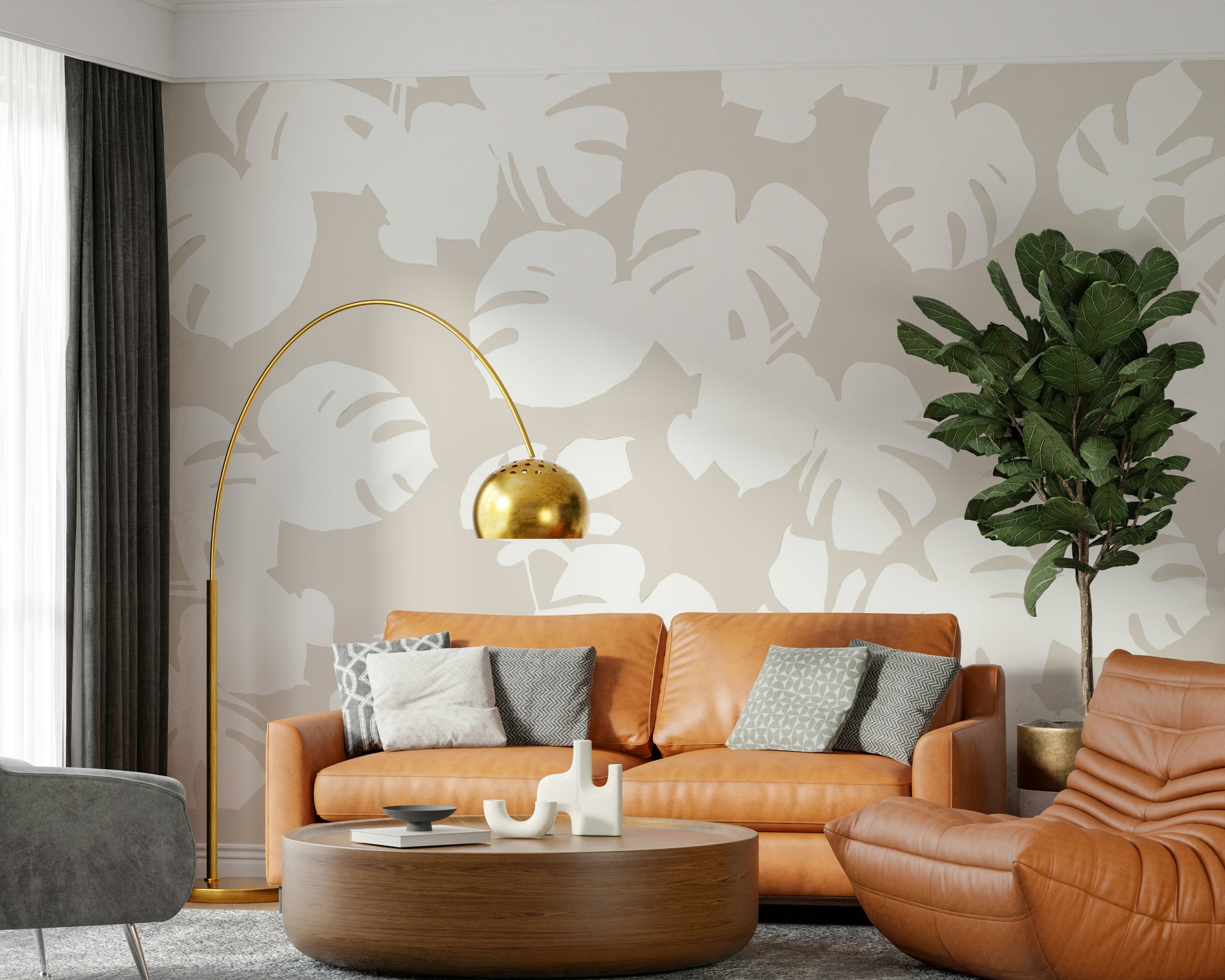 An artistic nature inspired mural for home decor.

