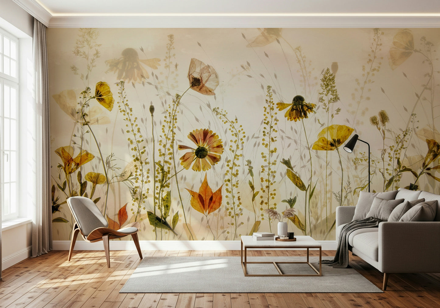 A classic botanical wallpaper for walls.

