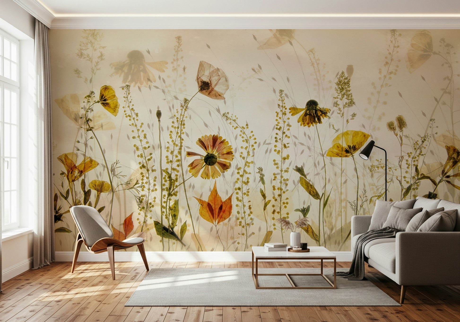 A classic botanical wallpaper for walls.

