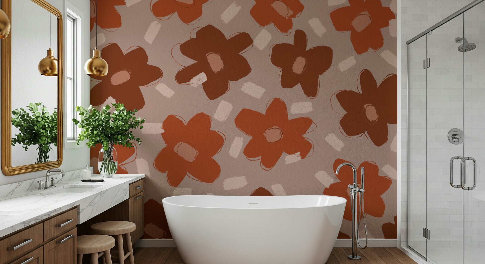 An artistic nature inspired mural for home decor.

