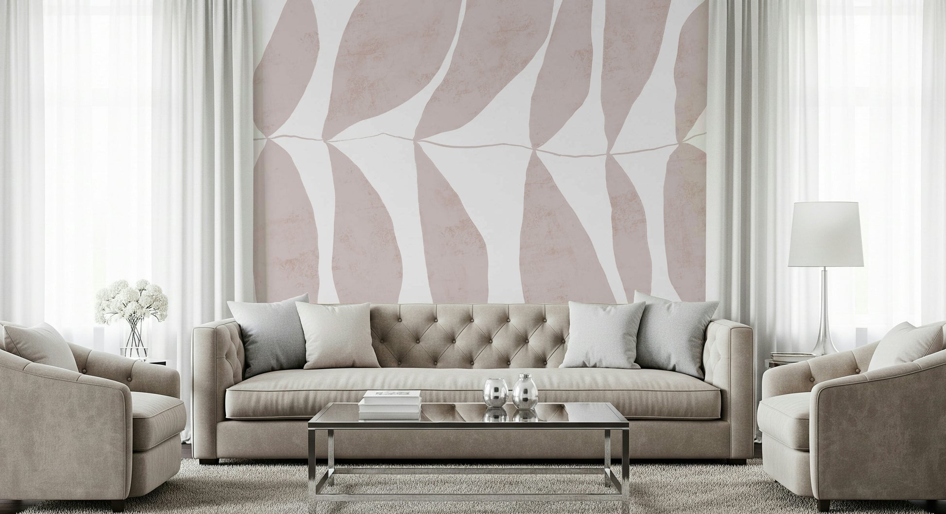 An artistic nature inspired mural for home decor.


