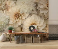 A contemplative soft floral wallpaper mural for a feature wall.

