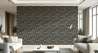 A contemplative graphic pattern wallpaper mural for a feature wall.

