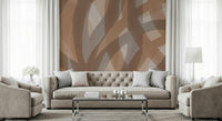 A calming modern design wallpaper mural that defines a space.

