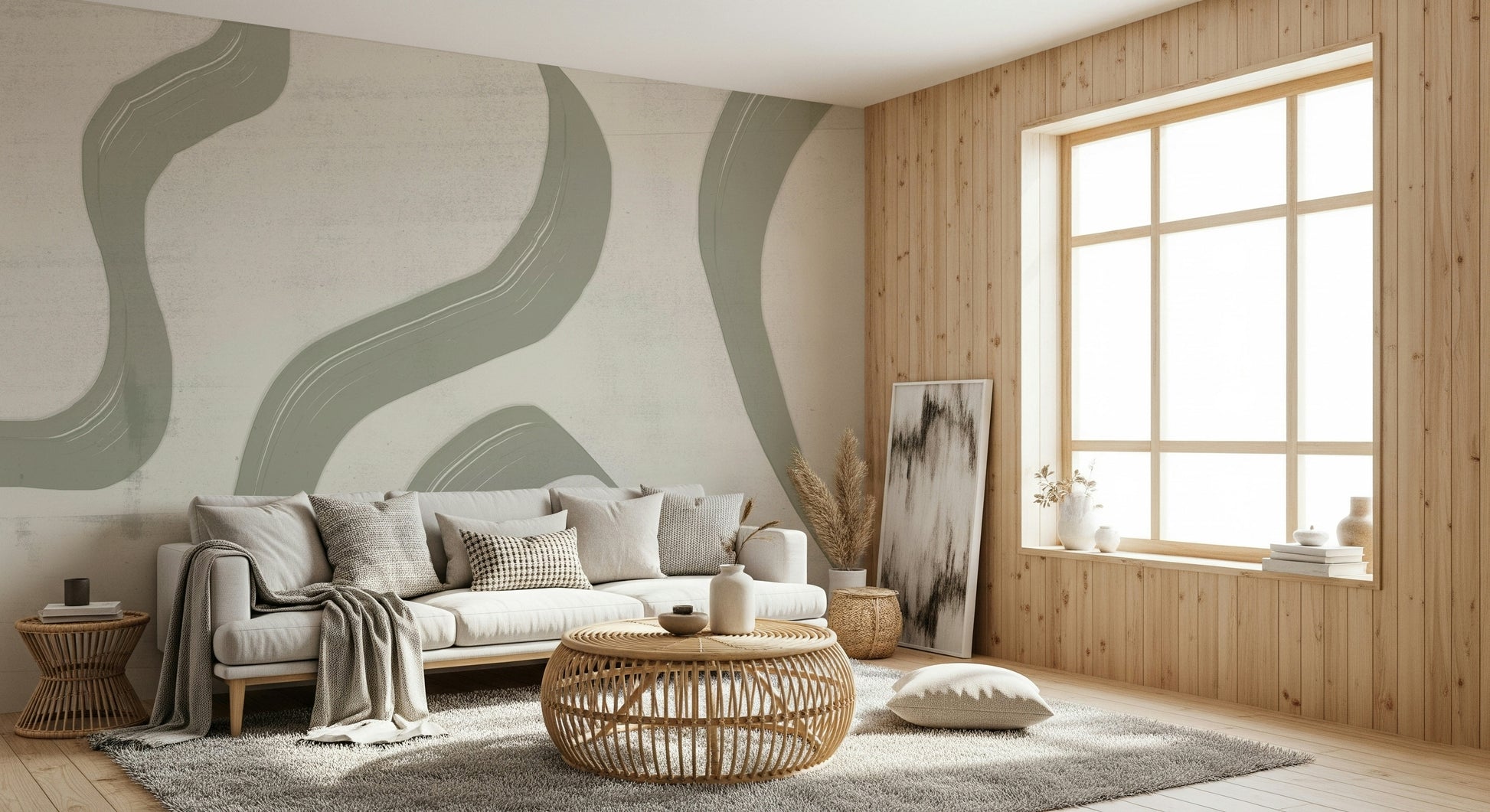 A serene fluid pattern wall mural for your decor.