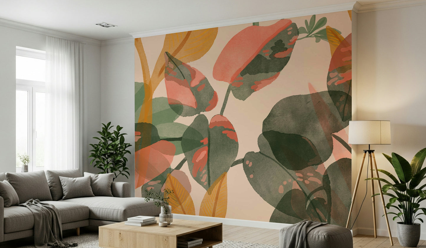 A classic soft floral wallpaper for walls.