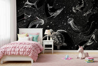 A beautiful cosmic deep space wallpaper mural with vibrant nebula colors.