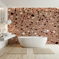 An artistic minimalist form mural for home decor.