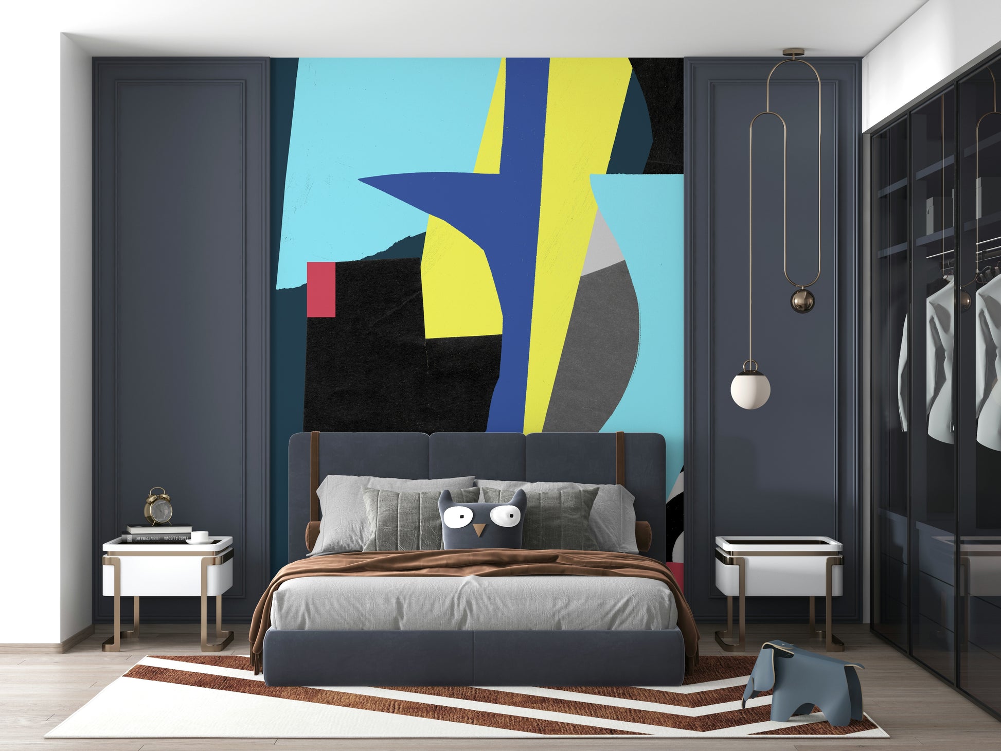 A serene geometric pattern wall mural for your decor.