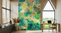 An artistic nature seascape mural for home decor.