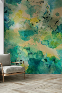 A contemplative dark water wallpaper mural for a feature wall.