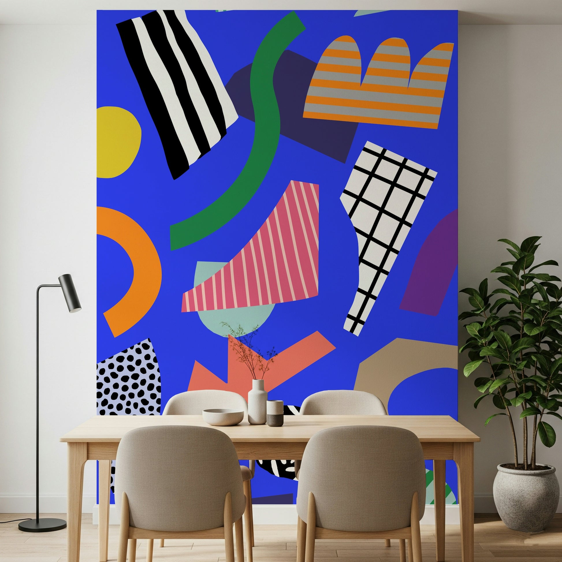 A contemplative modern art wallpaper mural for a feature wall.

