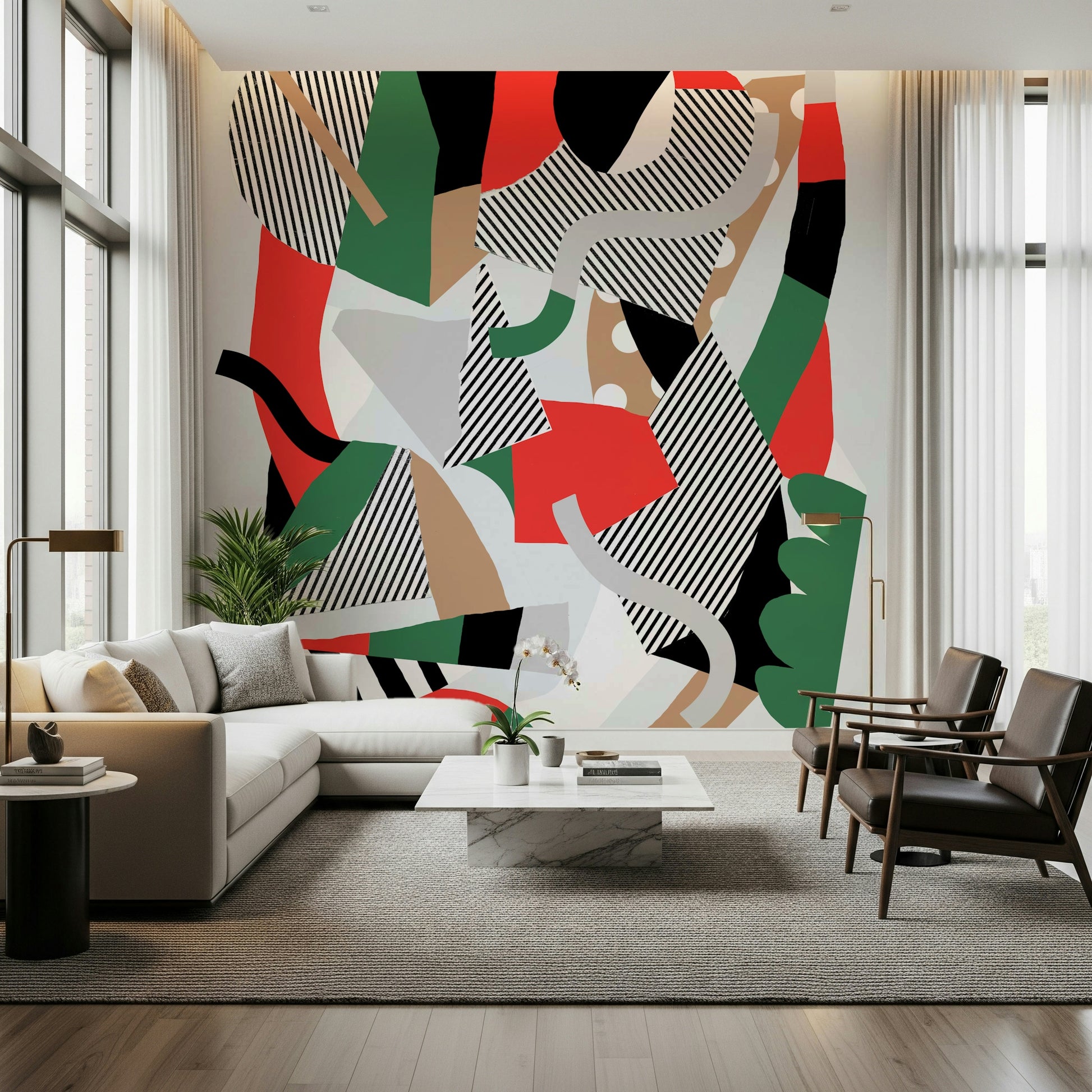 A serene abstract color wall mural for bold decor.


