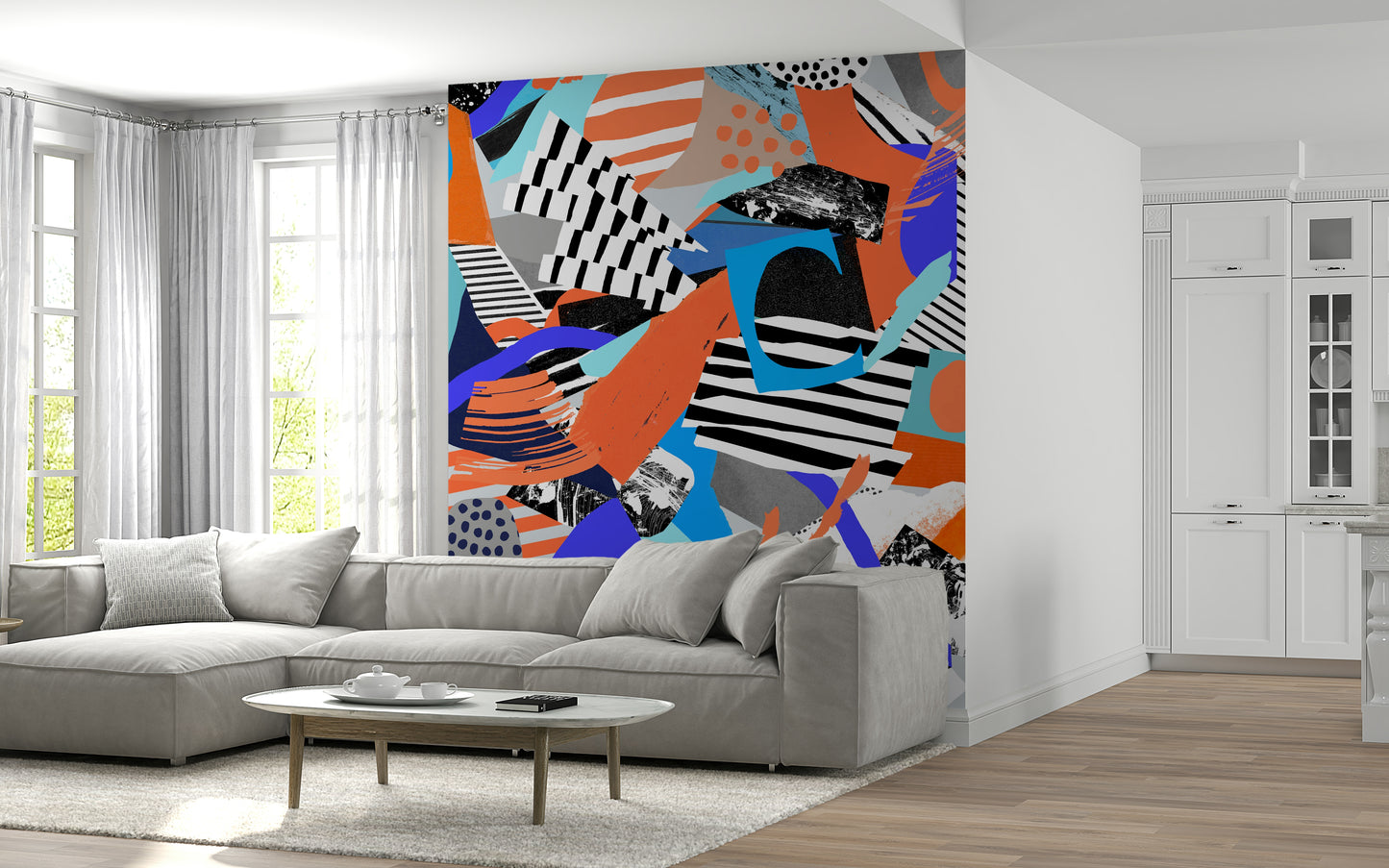 An artistic depth and space mural for home decor.


