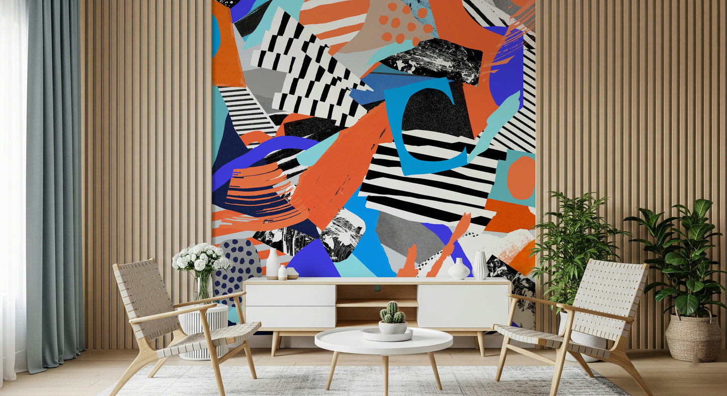 A calming serene color wallpaper mural that defines a space.

