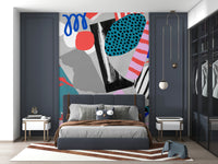 A graceful subtle circle wall mural in cool, natural tones.

