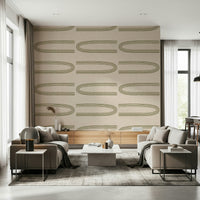 An artistic minimalist shape mural for home decor.

