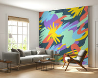 A beautiful starry night wallpaper mural inspired by Van Gogh's painting.