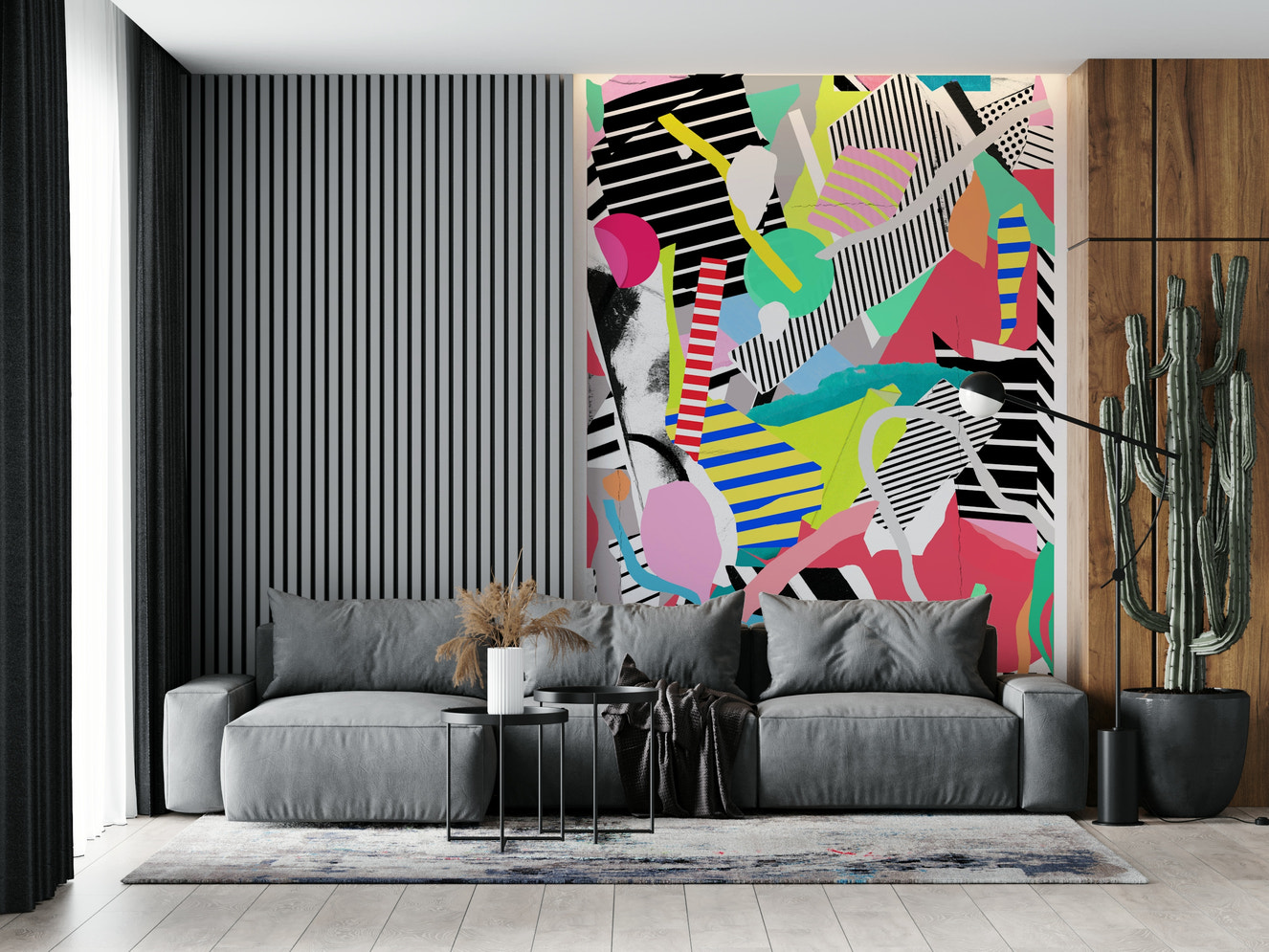 A beautiful abstract dreamer wallpaper mural with subtle, imaginative elements.